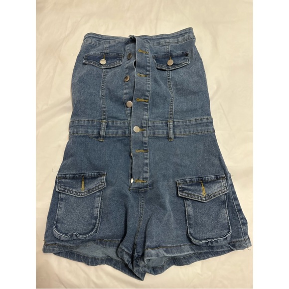 Denim One Piece Romper - Picture 2 of 3